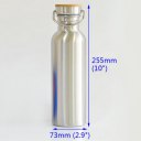 Stainless Steel Water Bottle Bamboo Cap Water Bottle For Biking Riding Camping