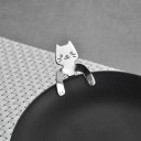 Cat Design Stainless Steel Ice Cream Desser Spoon Coffee Drinking Tableware