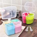 Removable Kitchen Tools Plastic 4 Grids Salt Spice Seasoning Storage Box