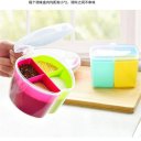 Removable Kitchen Tools Plastic 4 Grids Salt Spice Seasoning Storage Box