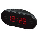 EU Plug AM FM Dual Frequency Radio Alarm Clock LED Clock Luminous Snooze Clock