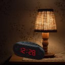 EU Plug AM FM Dual Frequency Radio Alarm Clock LED Clock Luminous Snooze Clock