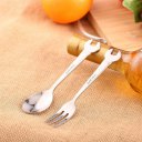 Stainless Steel Coffee Dessert Fork With Wrench Shape Handle Home Tableware