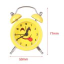 Cute Facial Expression Alarm Clock Quartz Movement Bedside Desk Alarm Clock