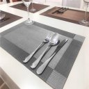 2pcs Cross Weave PVC Place Mat Heat Insulation Washable Dining Table Mats