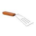 Wood Handle Stainless Steel Baking Spatula Durable BBQ Shovel Steak Turner