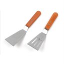 Wood Handle Stainless Steel Baking Spatula Durable BBQ Shovel Steak Turner