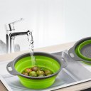 2PCS/SET Round Shape Foldable Silicone Colander Vegetable Strainer Basket