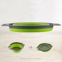 2PCS/SET Round Shape Foldable Silicone Colander Vegetable Strainer Basket