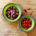 2PCS/SET Round Shape Foldable Silicone Colander Vegetable Strainer Basket