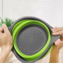 2PCS/SET Round Shape Foldable Silicone Colander Vegetable Strainer Basket