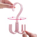 Plastic Hanger 4 Storage Hooks Rotating Holds Clothes Scarf Storage Supplies