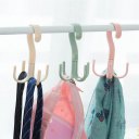 Plastic Hanger 4 Storage Hooks Rotating Holds Clothes Scarf Storage Supplies