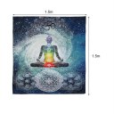 Polyester Buddha Statue Woven Wall Hanging Printed Tapestry Bedspread Blanket