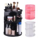 Layered Design 360 Degree Rotatable Multifunction Plastic Cosmetic Storage Rack