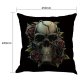 Novel Halloween Skull-printed Cushion Cover Cotton Linen Skeleton Pillow Case