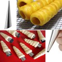 3pcs Stainless Steel Spiral Croissants Pastry Conical Tube Cone Baking Mold