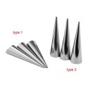 3pcs Stainless Steel Spiral Croissants Pastry Conical Tube Cone Baking Mold