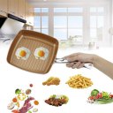 Copper Coating Bottom Non-Stick Square Grill Frying Pan Kitchen Cookware Set