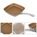 Copper Coating Bottom Non-Stick Square Grill Frying Pan Kitchen Cookware Set