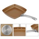 Copper Coating Bottom Non-Stick Square Grill Frying Pan Kitchen Cookware Set