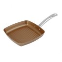 Copper Bottom Coating Non-Stick Surface Square Grill Pan Ti-Cerama Cookware