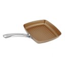 Copper Bottom Coating Non-Stick Surface Square Grill Pan Ti-Cerama Cookware