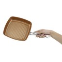 Copper Bottom Coating Non-Stick Surface Square Grill Pan Ti-Cerama Cookware