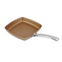 Copper Bottom Coating Non-Stick Surface Square Grill Pan Ti-Cerama Cookware