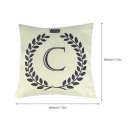 Crown Letter Alphabet Pattern Cotton Linen Cushion Cover 45*45cm Pillowcase