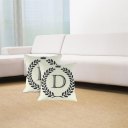 Crown Letter Alphabet Pattern Cotton Linen Cushion Cover 45*45cm Pillowcase