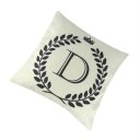 Crown Letter Alphabet Pattern Cotton Linen Cushion Cover 45*45cm Pillowcase