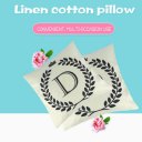 Crown Letter Alphabet Pattern Cotton Linen Cushion Cover 45*45cm Pillowcase