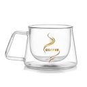 200ML Double Layers Glass Coffee Cup Tea Mug Beer Drink Mug Home Office Mug