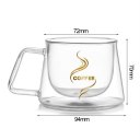 200ML Double Layers Glass Coffee Cup Tea Mug Beer Drink Mug Home Office Mug