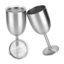 Goblets Stainless Steel Double Walled Wine Glass with Removeable Sliding Lid