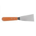 Wood Handle Stainless Steel Baking Spatula Durable BBQ Shovel Steak Turner