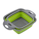 2PCS/SET Foldable Silicone Colander Fruit Vegetable Strainer Square Basket