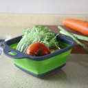 2PCS/SET Foldable Silicone Colander Fruit Vegetable Strainer Square Basket