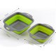 2PCS/SET Foldable Silicone Colander Fruit Vegetable Strainer Square Basket