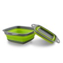 2PCS/SET Foldable Silicone Colander Fruit Vegetable Strainer Square Basket