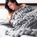 Hand Made Thick Knitting Line Braided Carpet Bedroom Rug Kids Soft Nap Blanket