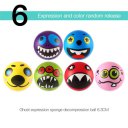 12PCS Monster Expression Stress Relief Sponge Foam Balls Hand Squeeze Toys