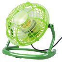 816 4" Desktop Fan USB Power Supply 2 Speeds Mini Portable Fan Green