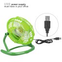 816 4" Desktop Fan USB Power Supply 2 Speeds Mini Portable Fan Green