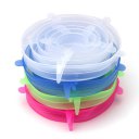 6PCS/Set Food Grade Silicon Lids Universal Stretch Lid-bowl Food Saver Cover