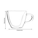 Heart Shape Double Wall Milk Glass Cup Coffee Tea Beer Cup Juice Mug Drinkware