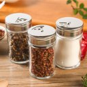 Stainless Steel Lid Seasoning Bottle Glass Saltcellar Rotational Regulation