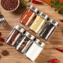 Stainless Steel Lid Seasoning Bottle Glass Saltcellar Rotational Regulation