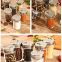 Stainless Steel Lid Seasoning Bottle Glass Saltcellar Rotational Regulation